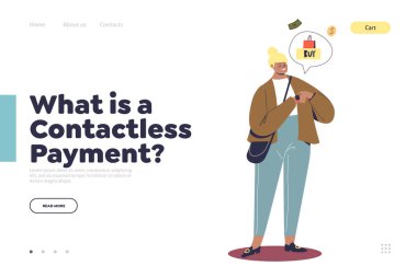 Akıllı saat cihazıyla ödeme yapan bir kızla irtibatsız ödeme sayfası..