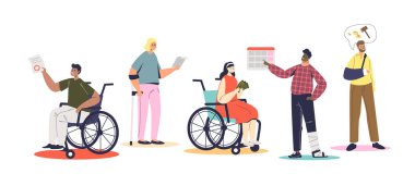 Engelli maaşı bekleyen engelli insanlar. Geçersiz erkek kadın ve mali destek