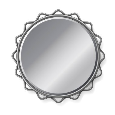 Lüks ayna tasarımı beyaz resimde izole edilmiş 3D şablon. Moda çerçeveli ayna