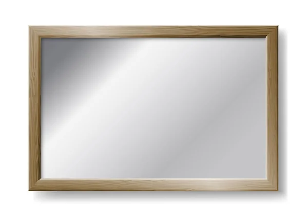 Realistické obdélníkové zrcadlo velké a lesklé pro design interiéru — Stockový vektor