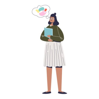 Hayal gücü olan içine kapanık bir genç kız. İçine kapanık ve içine kapanık tatlı bir kadın.