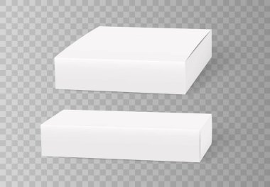 Beyaz, boş karton paket kutuları. Medicament veya kozmetik gerçekçi kare kutu paketleme