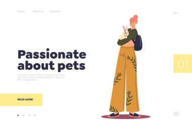 Evcil hayvan konsepti konusunda tutkulusun. Genç bir kızın sevimli bir tavşanı kucaklaması konusunda.