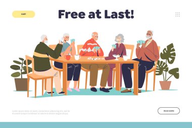 Bir grup son sınıf öğrencisinin kart oynayacağı iyi emeklilik konsepti.