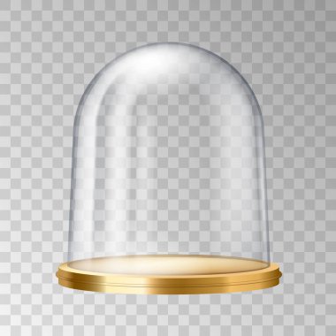 Gerçekçi pasta standı kubbeleri. 3D detaylı ahşap tepsi ve küresel cam kaplama