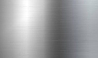 Fırçalanmış metal doku. Gümüş veya alüminyumdan oluşan gerçekçi gümüş çelik yüzey
