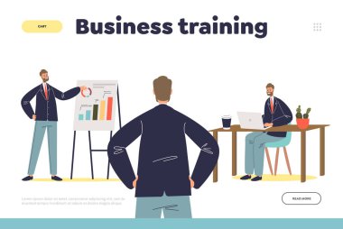 İniş sayfası konsepti başarılı ve geliştirme koçu arka görüşlü