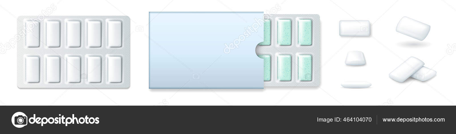 Download Chewing Bubble Gum In Plastic Blister Realistic Mockup Of Bubblegum Package Vector Image By C Zuperia Vector Stock 464104070