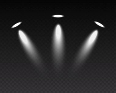 Beyaz spot ışıkları, projektörden gelen beyaz ışık ya da sahne lambaları koyu arkaplan üzerine