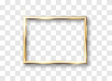 Altın çerçeve gerçekçi. Parlak, eski model sınır izole edilmiş. Altın lüks gerçekçi dikdörtgen