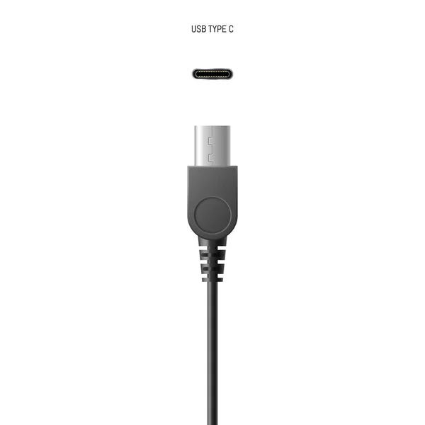Prise USB standard de type C, micro, foudre, connecteur universel de câble d'ordinateur avec prise — Image vectorielle