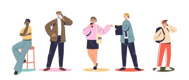 Akıllı telefondan, çizgi film karakterlerinden oluşan bir grup cep telefonuyla konuşuyor.