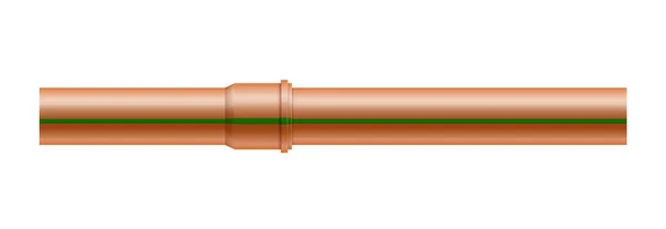 Pipeline sans soudure en plastique élément de tuyau. Système réaliste de plomberie d'ingénierie de l'eau et du gaz — Image vectorielle