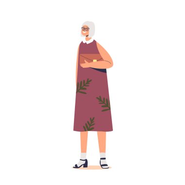 Yaşlı, emekli, gri saçlı bir kadın. Yaşlı büyükanne olgun bir kadın izole edilmiş. Yaşlanmanın son aşaması