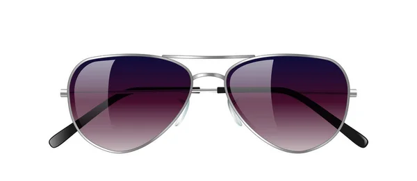 现实的太阳镜飞行员模型独立于白色背景。时髦的单面眼镜 — 图库矢量图片