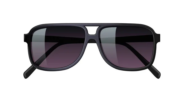 Очки аксессуар. Реалистичные солнечные очки для женской или мужской моды. Модные очки с черным объективом — стоковый вектор