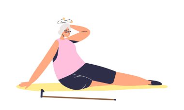 Son sınıf öğrencisi bayanın başı döndüğü için tökezleyip düşmüş. Yaşlı kadın baş döndürücü çizgi film sakatlandı.