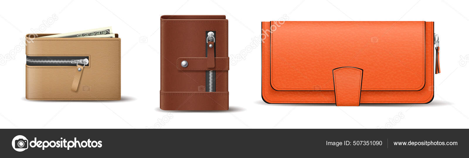 Leather Bag For Storing The Money And Coins Stock Photo - Download