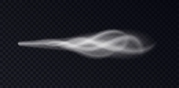 Πρότυπο του ανέμου φυσούν φανταχτερά καμπύλα σχήματα. Λευκός καπνός ή παγωνιά — Διανυσματικό Αρχείο