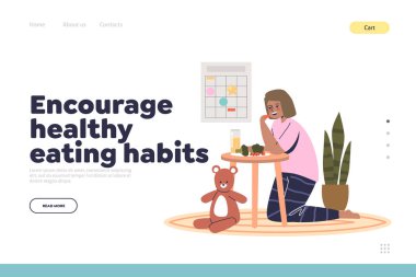 Sağlıklı beslenme alışkanlıkları. İniş sayfası. Kahvaltıda sebze yemek.