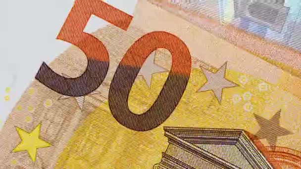 Dinero en euros. Billetes en stop motion — Vídeos de Stock