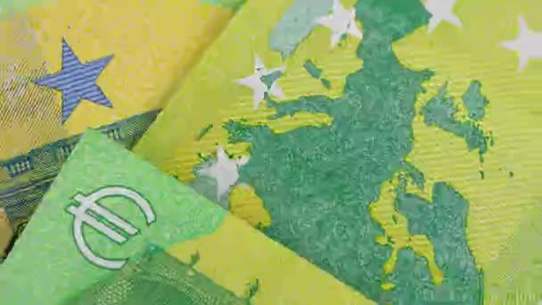 Dinheiro em euros. Notas em stop motion — Vídeo de Stock