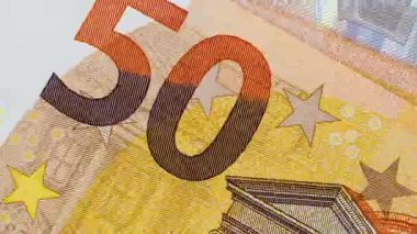 Avro parası. Durdurma hareketinde banknotlar