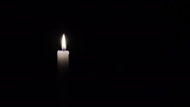 Candle flame in the black background — Stock Video