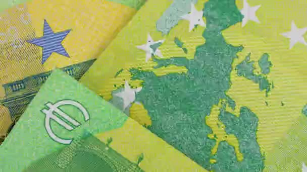 Papiergeldscheine der Europäischen Union in Stop-Motion — Stockvideo