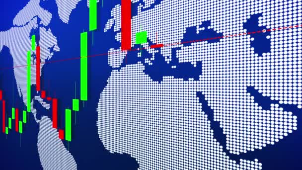 Gráficos do mercado de ações em fundo preto — Vídeo de Stock