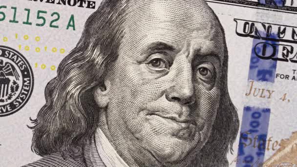 Retrato sorridente de Benjamin Franklin — Vídeo de Stock