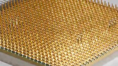 Mikro işlemci altın lensler, makro görünüm