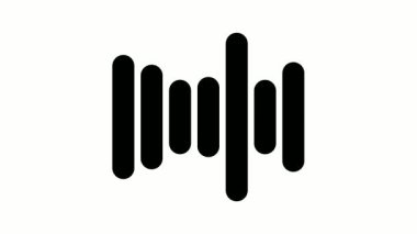 Animasyon, çeşitli yüksekliklerde dalgalanan bir dizi siyah çubuğu içeriyor, bu da çekici bir ses dalgası görüntüsü yaratıyor. Bu tasarım basit bir formatta ses dinamiğini temsil eder..