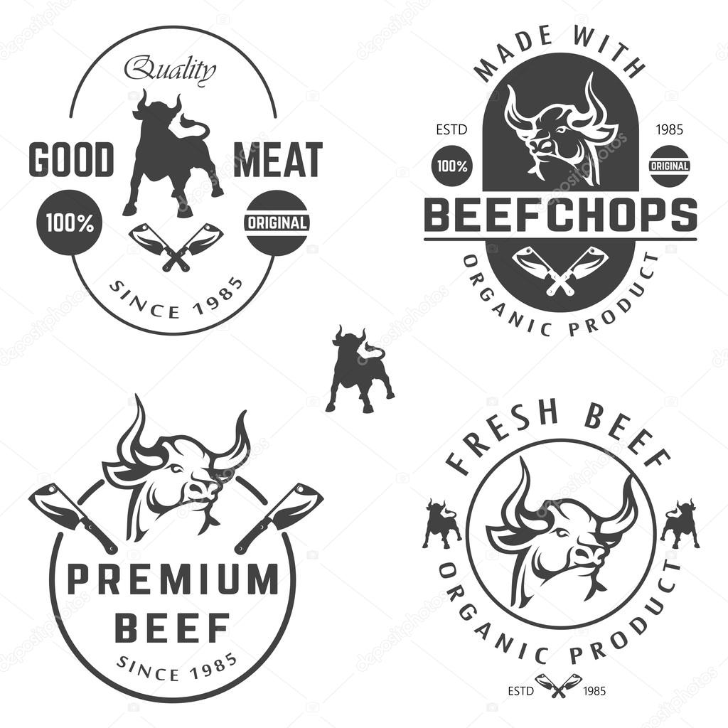 Vector set of beef labels, badges and design elements