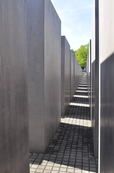 Berlin Deki Soykırım Anıtı Almanya Daki Beton Bloklar Birkaç Sıra — Stok fotoğraf