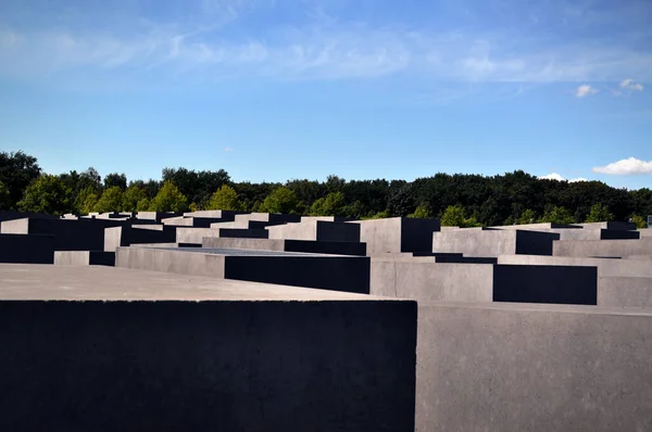 Berlin Deki Soykırım Anıtı Almanya Daki Beton Bloklar Birkaç Sıra — Stok fotoğraf