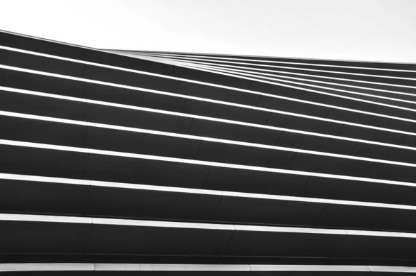 Πρόσοψη Τοίχου Μαύρο Και Άσπρο Κτίριο Αφηρημένη Αρχιτεκτονική Σύγχρονη — Φωτογραφία Αρχείου