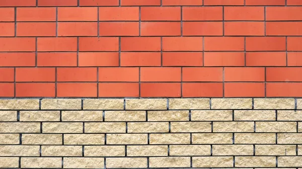 Mur Briques Deux Types Différents Matériel Plein Cadre Fond Combiné — Photo