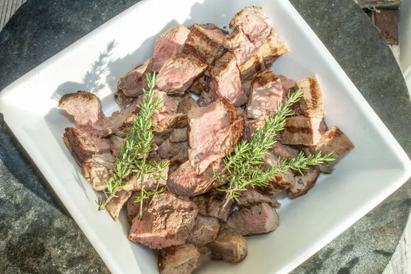 Diced moose meat — Stock Photo, Image