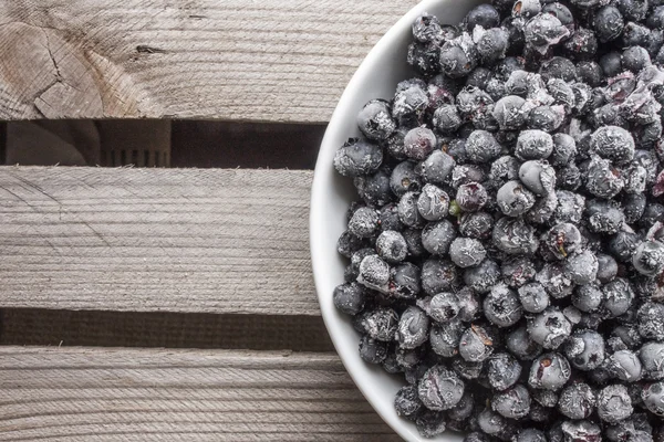 Bowl full of frozen blueberrys — Stock Photo, Image