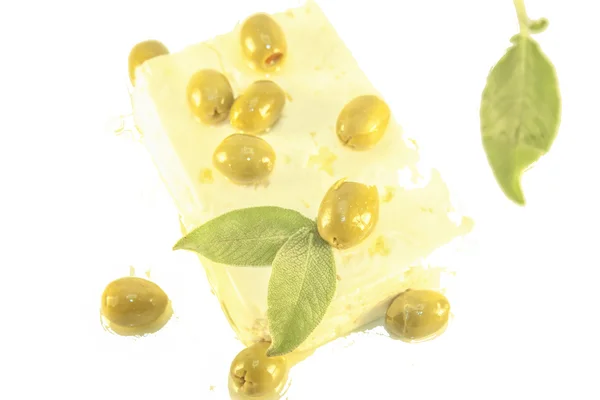Feta and olives — Stock Photo, Image