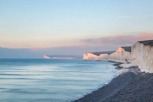 Looking Out Seven Sisters Clffs Sussex Sunny Winter Morning — Stock Photo, Image