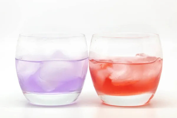 Colourful Cocktails with Ice, in Tumbler Glasses