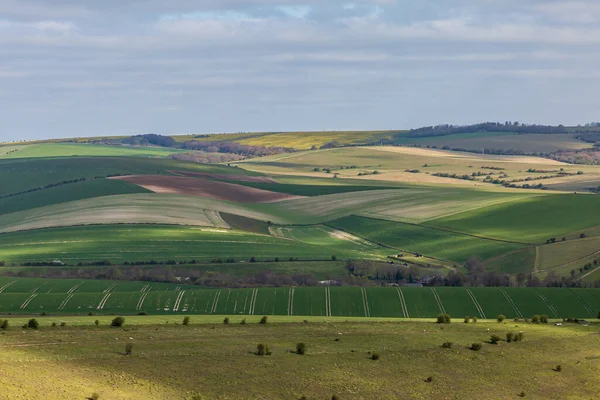 Bir Bahar Sabahı Güney Tepelerinde Rolling Hills — Stok fotoğraf