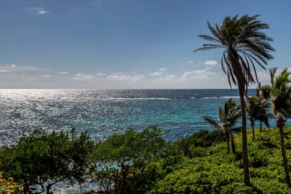 Mirando Mar Isla Caribeña Antigua — Foto de Stock