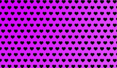 Karikatür kalplerinin 2d menekşe desenli izole arkaplanda.