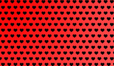 Karikatür kalplerinin izole edilmiş arka planda 2d kırmızı deseni.