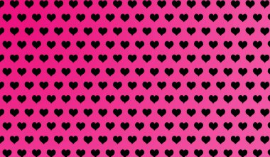 İzole edilmiş arka planda karikatür kalplerinin 2d pembe deseni.