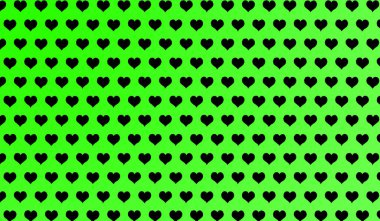 Karikatür kalplerinin izole edilmiş 2d yeşil deseni.