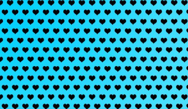 İzole edilmiş arka planda karikatür kalplerinin 2d mavi deseni.